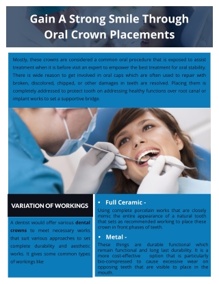 Gain A Strong Smile Through Oral Crown Placements