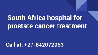 South Africa hospital for prostate cancer treatment