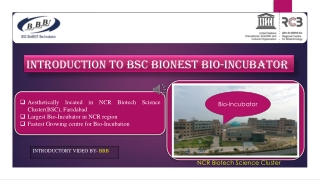 BSC Bio NEST Bio-Incubator- Healthcare, Biotech Start ups, Bio Entrepreneurship