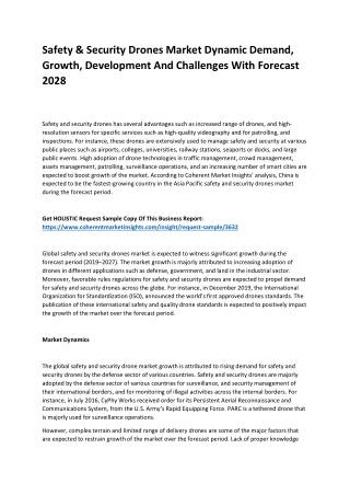 Safety & Security Drones Market Dynamic Demand, Growth, Development And Challenges With Forecast 2028