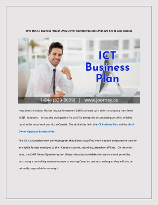 Why the ICT Business Plan or LMIA Owner Operator Business Plan Are Key to Case Success