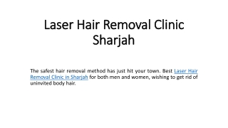 Laser Hair Removal Clinic Sharjah