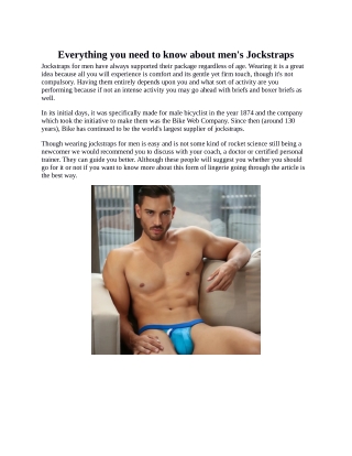 Everything you need to know about men's Jockstraps
