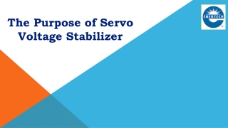 The Purpose of Servo Voltage Stabilizer