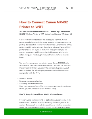 How to Connect Canon MX492 Printer to WiFi