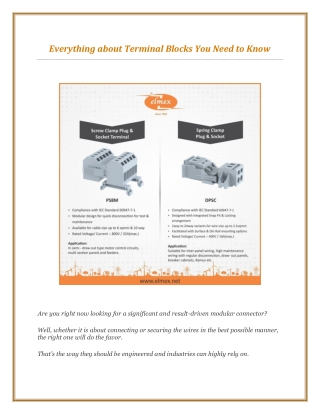 Everything about Terminal Blocks You Need to Know