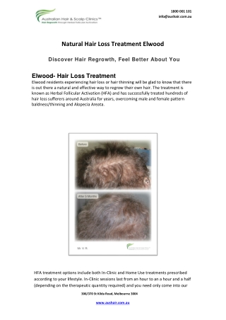 Natural Hair Loss Treatment Elwood