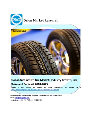 Global Automotive Tire Market Size, Share and Forecast 2018-2023