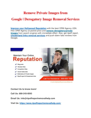 Private Image Removal Service from Search Engines
