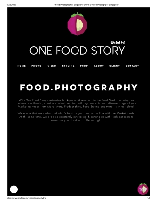 One Food Story- Food Photography Services in Singapore