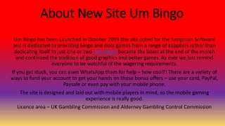 Um Bingo - Brand New Bingo Site to Play - Win Up to 500 Free Spins