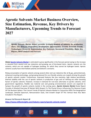 The impact of COVID-19 on Aprotic Solvents Market Size Estimation, Industry Share, Business Analysis, Key Players