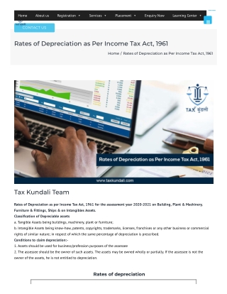 Rates of depreciation as per income tax act 1961