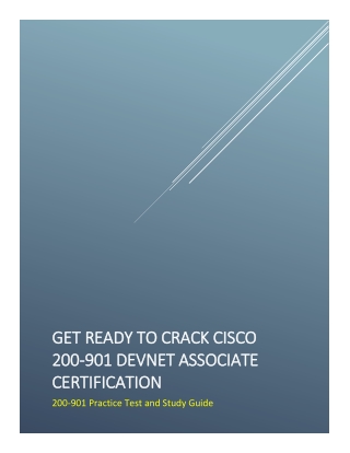 Get Ready to Crack Cisco 200-901 DevNet Associate Certification