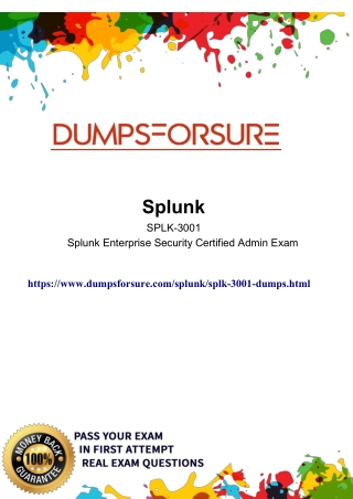 Valid and Updated SPLK-3001 Exam Certifications Dumps Questions