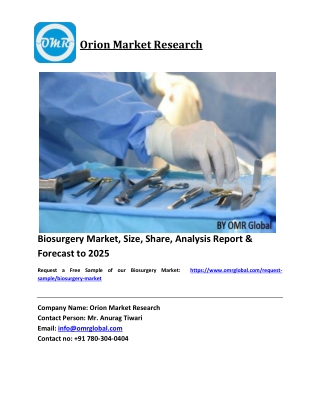 Biosurgery Market Growth, Size, Share, Industry Report and Forecast 2017-2022