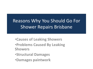 Reasons Why You Should Go For Shower Repairs Brisbane