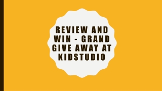 Review and win - Grand give away at Kidstudio