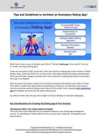 Tips and Guidelines to Architect an Exemplary Dating App!