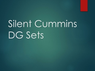 Silent Cummins DG Sets in Kenya