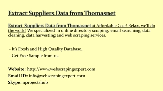 Extract Suppliers Data from Thomasnet