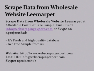 Scrape Data from Wholesale Website Leemarpet