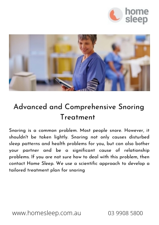 Advanced and Comprehensive Snoring Treatment Melbourne