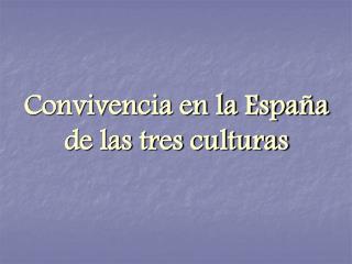 Convivencia en la España de las tres culturas