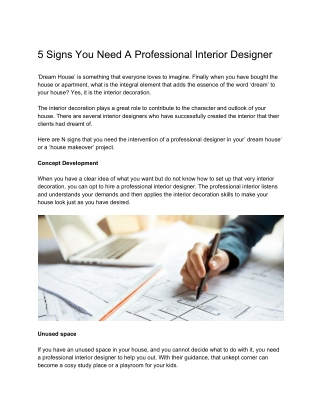 5 Signs You Need a Professional Interior Designer