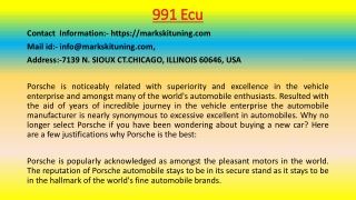 How 991 Ecu is Making the World a Better Place