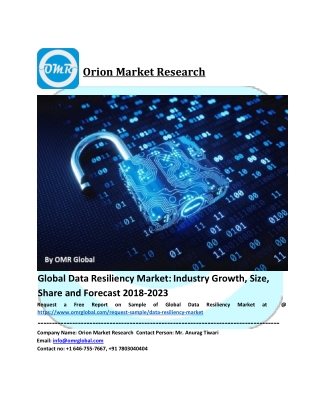 Global Data Resiliency Market Growth, Size, Share, Industry Report and Forecast to 2019-2025