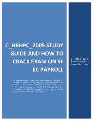 C_HRHPC_2005 Study Guide and How to Crack Exam on SF EC Payroll