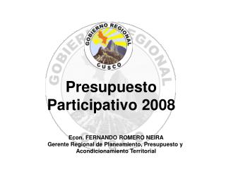 Presupuesto Participativo 2008