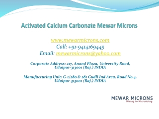 Activated Calcium Carbonate Mewar Microns