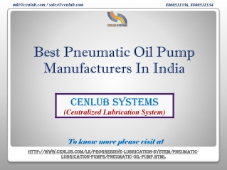 Best Pneumatic Oil Pump Manufacturers In India