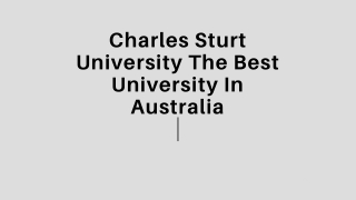 Charles Sturt University The Best University In Australia
