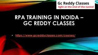 RPA Training in Noida – Gc Reddy Classes