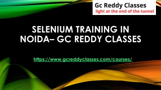 Selenium Training in Noida– Gc Reddy Classes