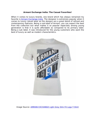 Armani Exchange India: The Casual Favorites!