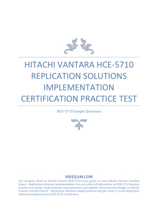 HITACHI VANTARA HCE-5710 CERTIFICATION PRACTICE TEST