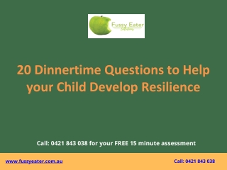 20 Dinnertime Questions to Help your Child Develop Resilience - Fussy Eating Solutions