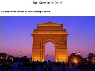 Taxi Service in Delhi