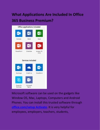 What Applications Are Included In Office 365 Business Premium?