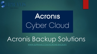 Acronis Cyber Cloud Protection – Suprams Info Solutions