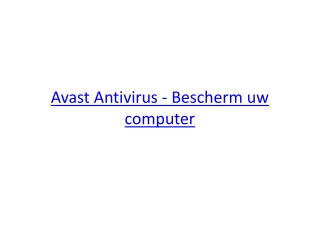 Avast Antivirus - Bescherm uw computer