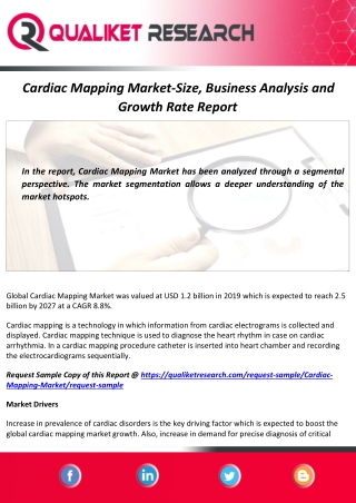 In-depth Analysis of the COVID-19 Impact on Cardiac Mapping Market | Global Forecast Report by 2027