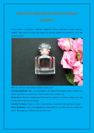 What to Do With All the Leftover Perfume Samples?