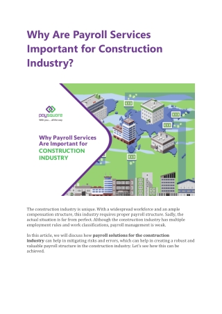 Why Are Payroll Services Important for Construction Industry?