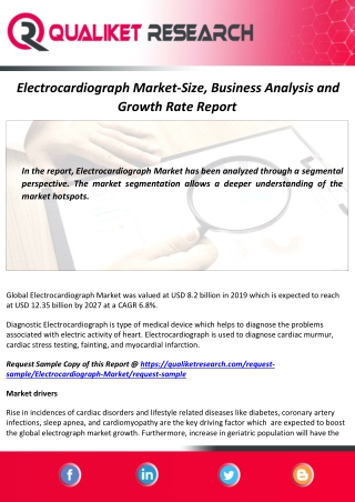 Electrocardiograph Market 2020: Competitive Strategies and Forecast Till 2027 | Global Analysis Report