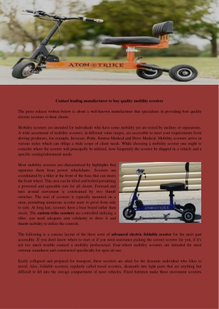 Trike scooters